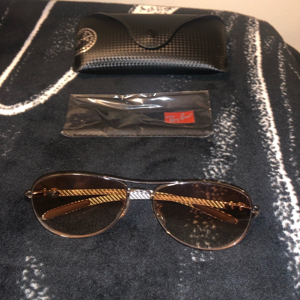 Ray Ban Unisex Sunglasses RB 8301 GunMetal Frame Light Brown Gradient Lenses